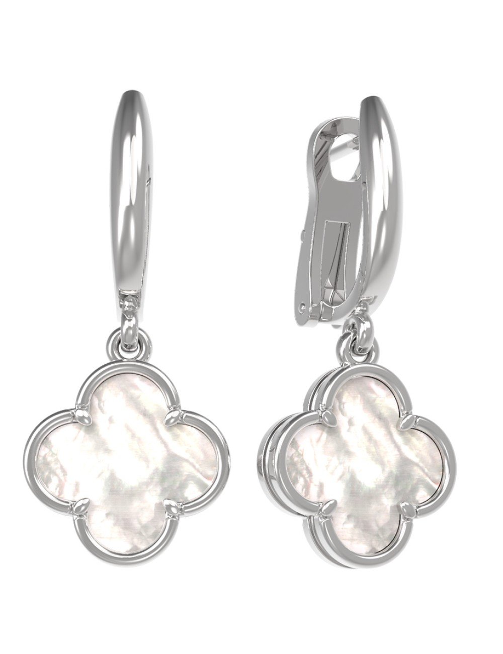 Серьги из белого золота c перламутром