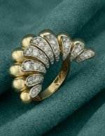 Кольцо из лимонного золота c бриллиантами