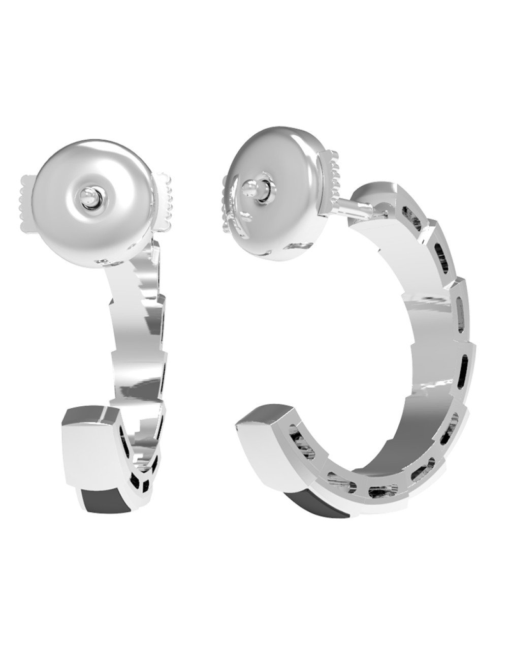 Серьги из белого золота c ониксом