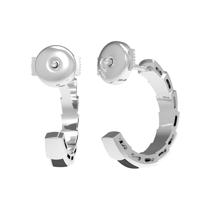 Серьги из белого золота 585 пробы c ониксом