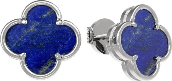 Серьги из белого золота c лазуритом