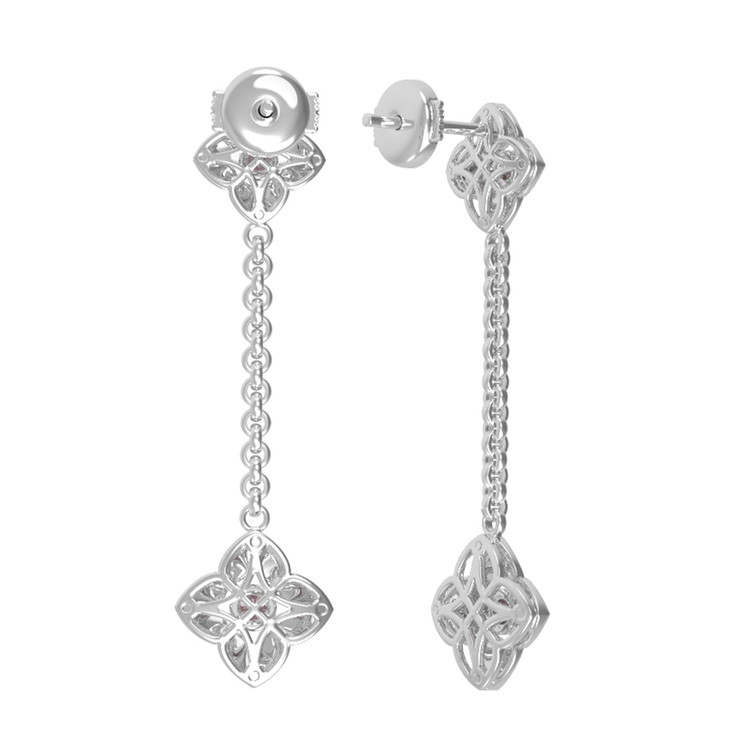 Серьги из белого золота 585 пробы c бриллиантами