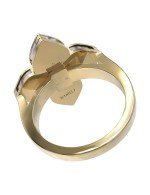 Кольцо из лимонного золота c бриллиантами и перламутром