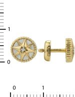 Серьги из лимонного золота c бриллиантами, малахитом и перламутром