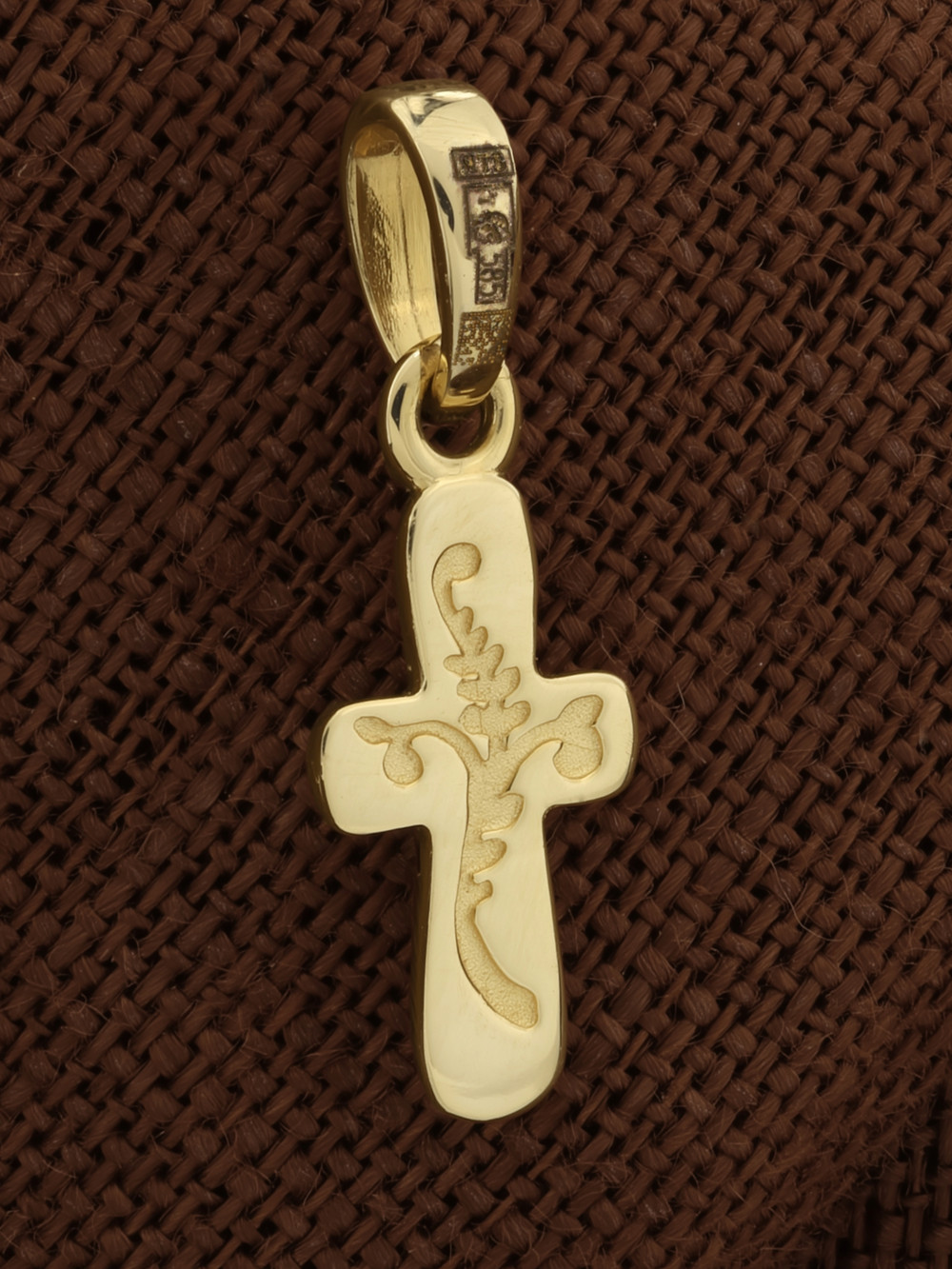 Крест из лимонного золота 585 пробы