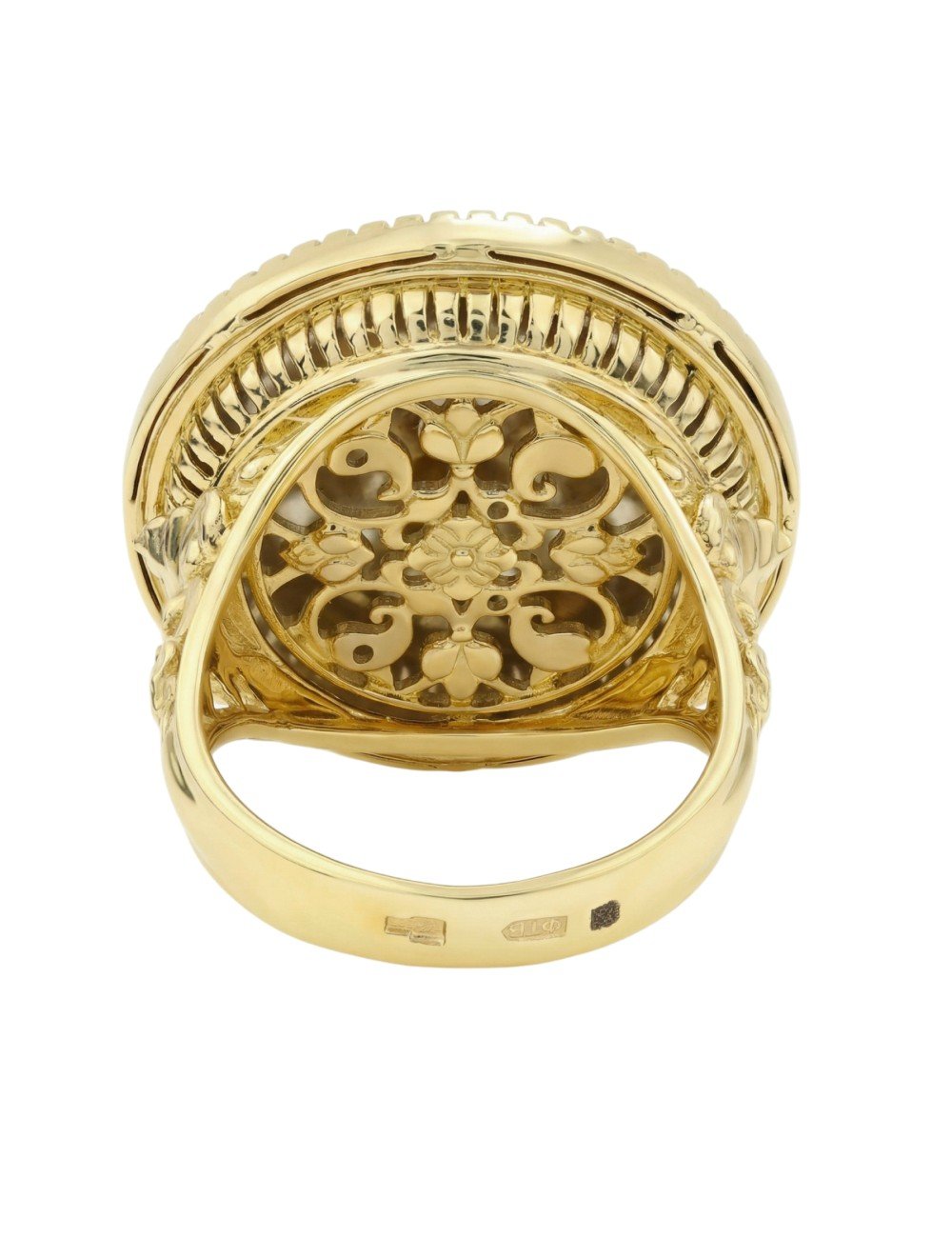 Кольцо из лимонного золота c эмалью