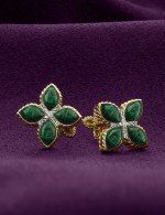 Серьги из лимонного золота c бриллиантами и малахитом