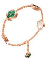 Браслет из золота c малахитом и перламутром