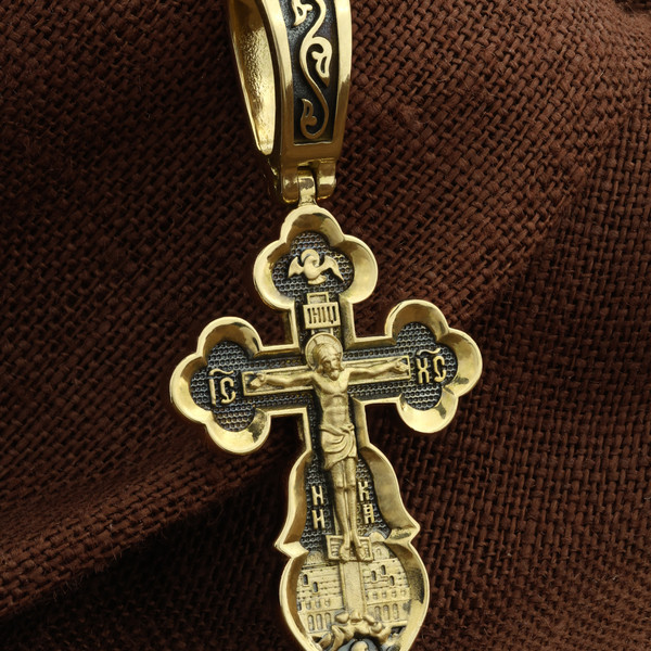 Крест из лимонного золота 585 пробы