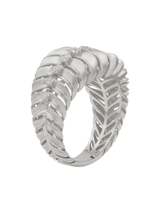 Кольцо из белого золота 585 пробы c бриллиантами