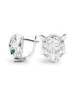 Серьги из белого золота c изумрудом