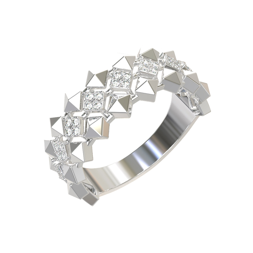 Кольцо из белого золота 585 пробы c бриллиантами