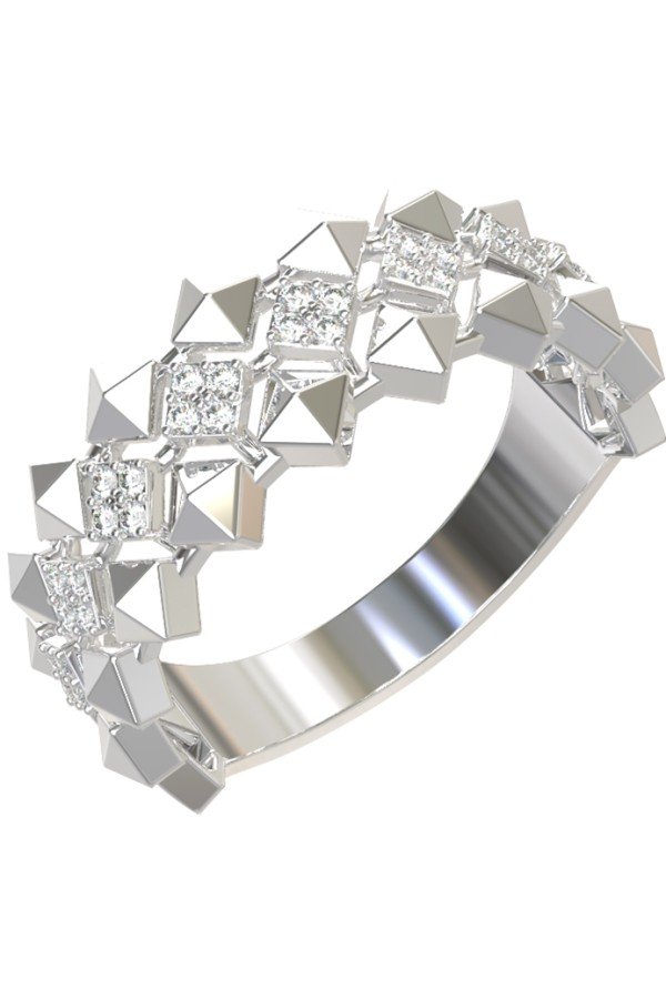 Кольцо из белого золота c бриллиантами