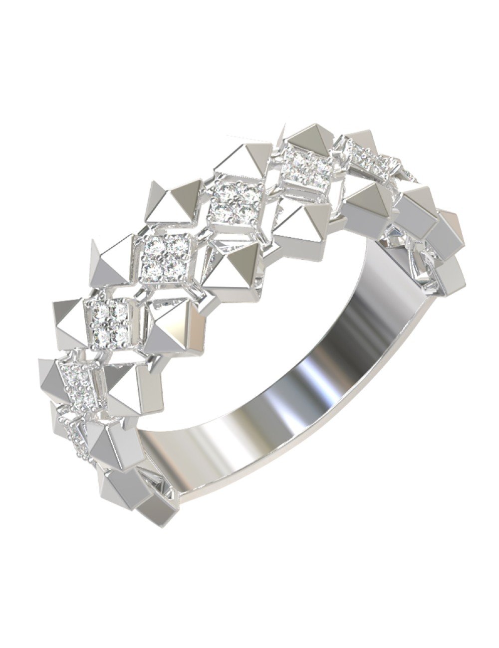 Кольцо из белого золота c бриллиантами