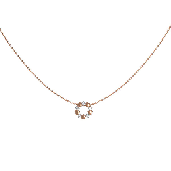 Колье из красного золота 585 пробы c бриллиантами