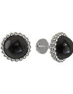 Серьги из белого золота c ониксом