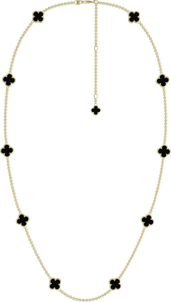 Колье из лимонного золота 585 пробы c ониксом