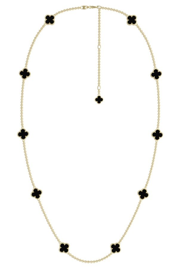 Колье из лимонного золота c ониксом