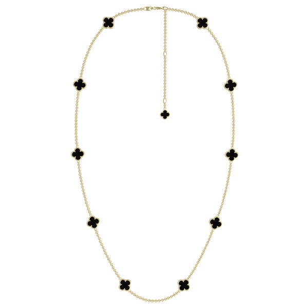 Колье из лимонного золота 585 пробы c ониксом