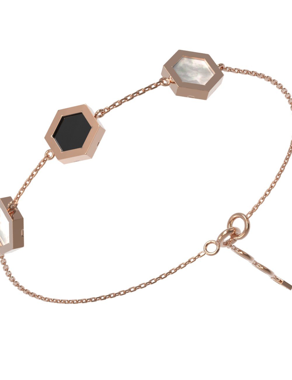 Браслет из золота c ониксом и перламутром