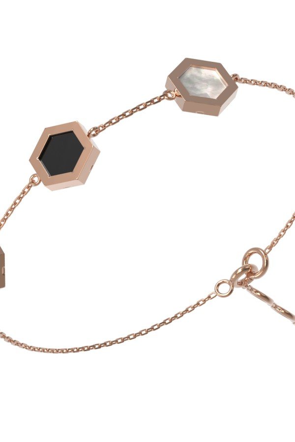 Браслет из золота c ониксом и перламутром