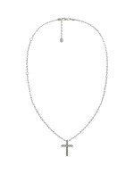 Крест из белого золота c бриллиантами