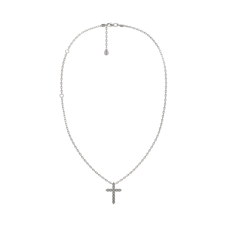 Крест из белого золота 585 пробы c бриллиантами