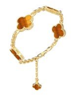 Браслет из лимонного золота c тигровым глазом