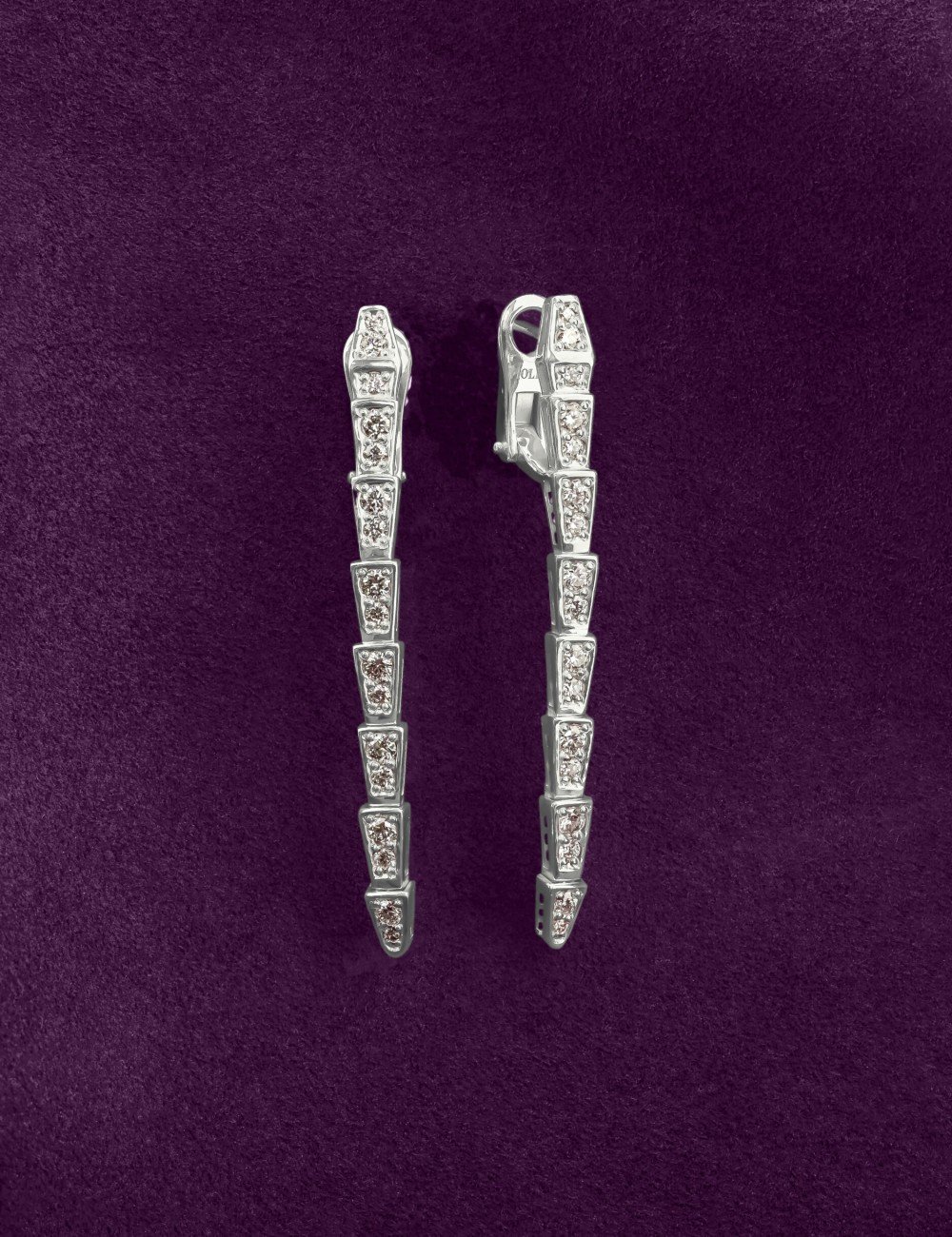 Серьги из белого золота c бриллиантами