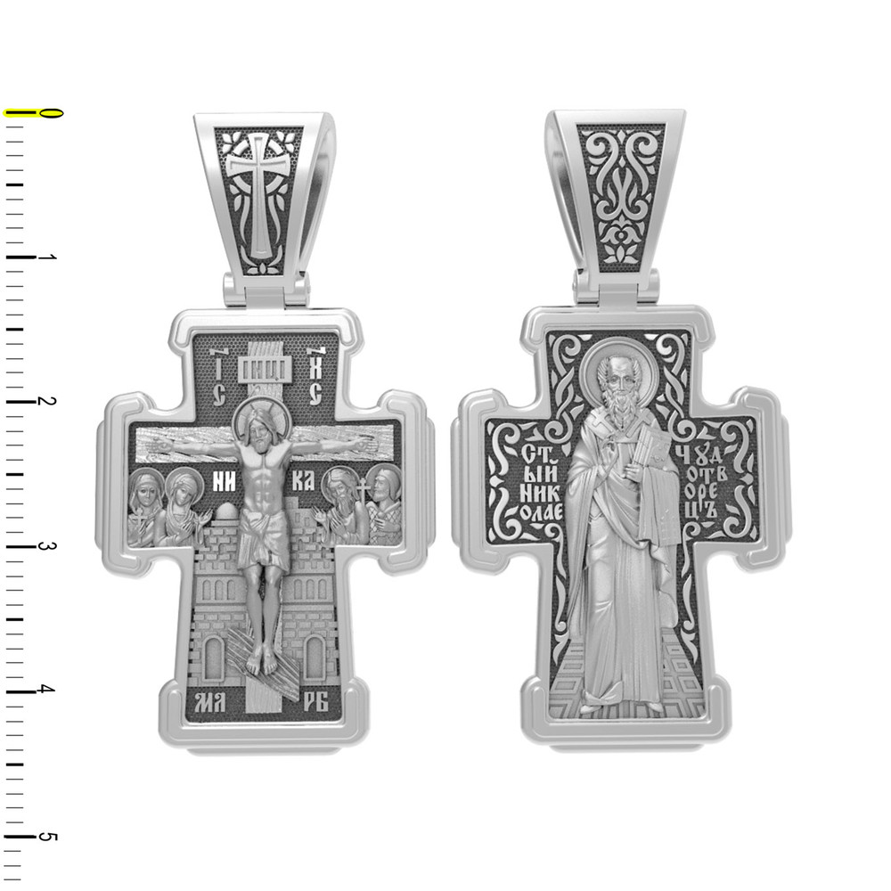 Крест из белого золота 585 пробы