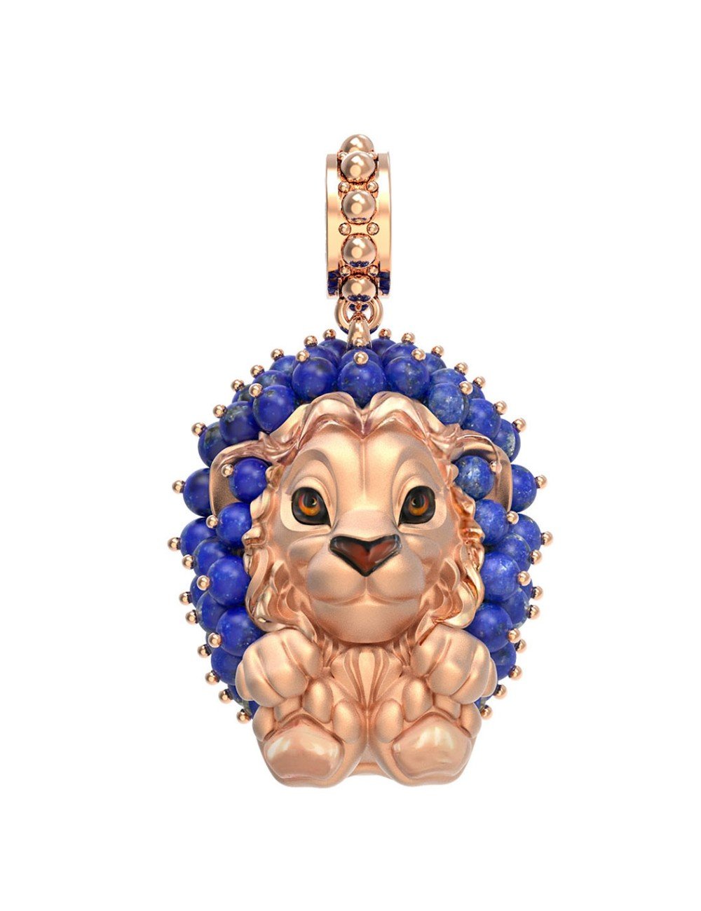 Подвеска из золота c эмалью и лазуритом