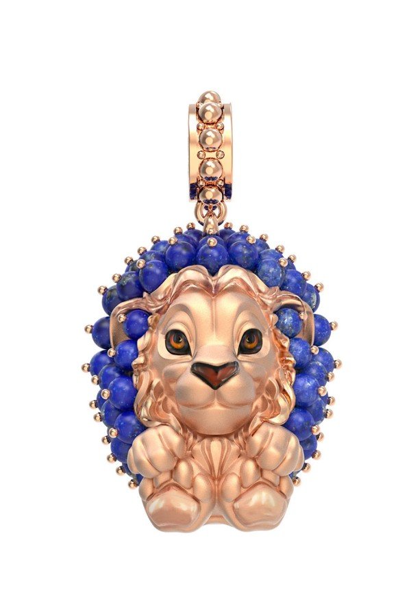 Подвеска из золота c эмалью и лазуритом