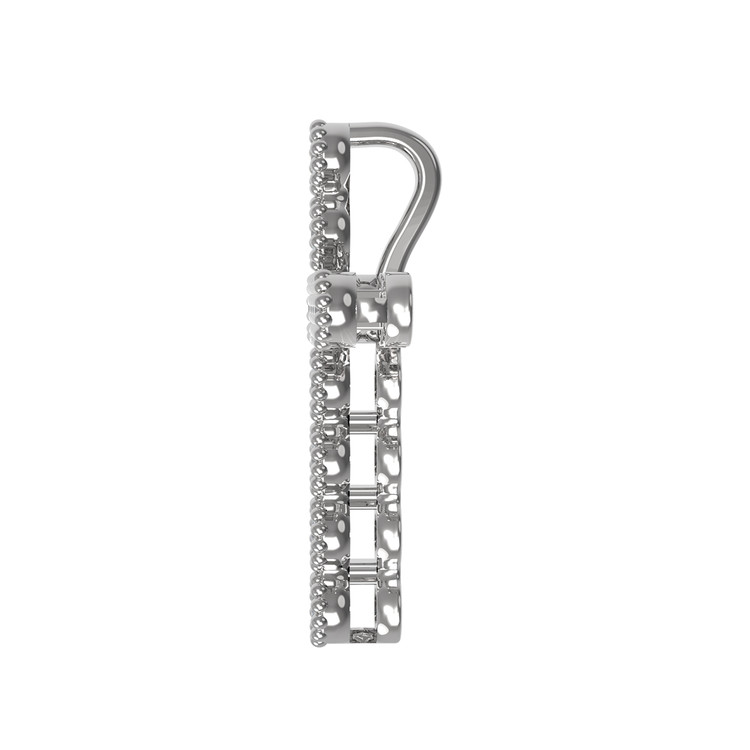 Крест из белого золота 585 пробы c бриллиантами