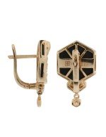 Серьги из золота c бриллиантами и ониксом