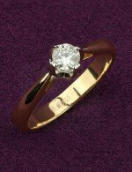 Кольцо из лимонного золота c бриллиантами