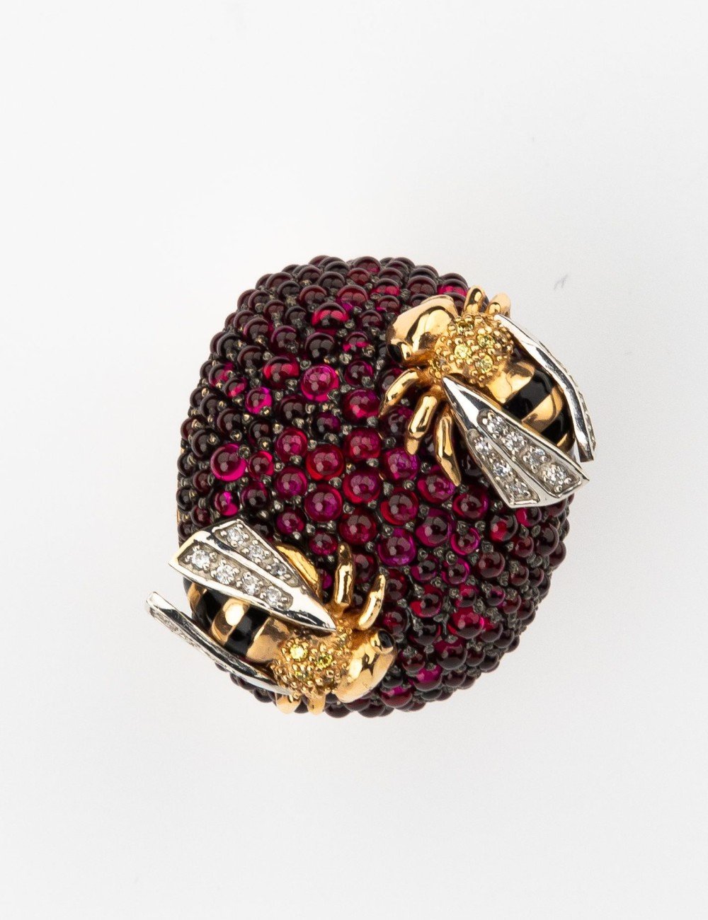 Кольцо из золота c эмалью и фианитом