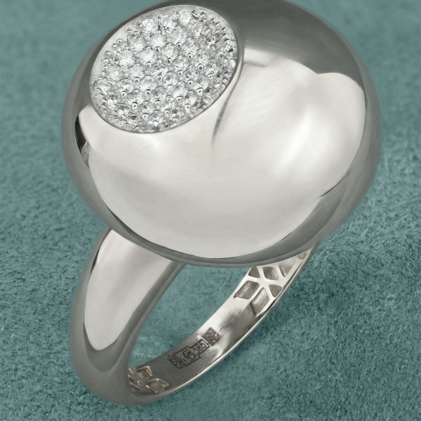 Кольцо из белого золота 585 пробы c бриллиантами