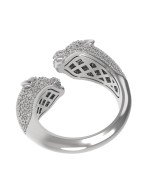 Кольцо из белого золота c бриллиантами и изумрудом