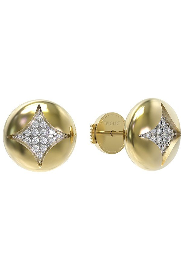 Серьги из лимонного золота c бриллиантами