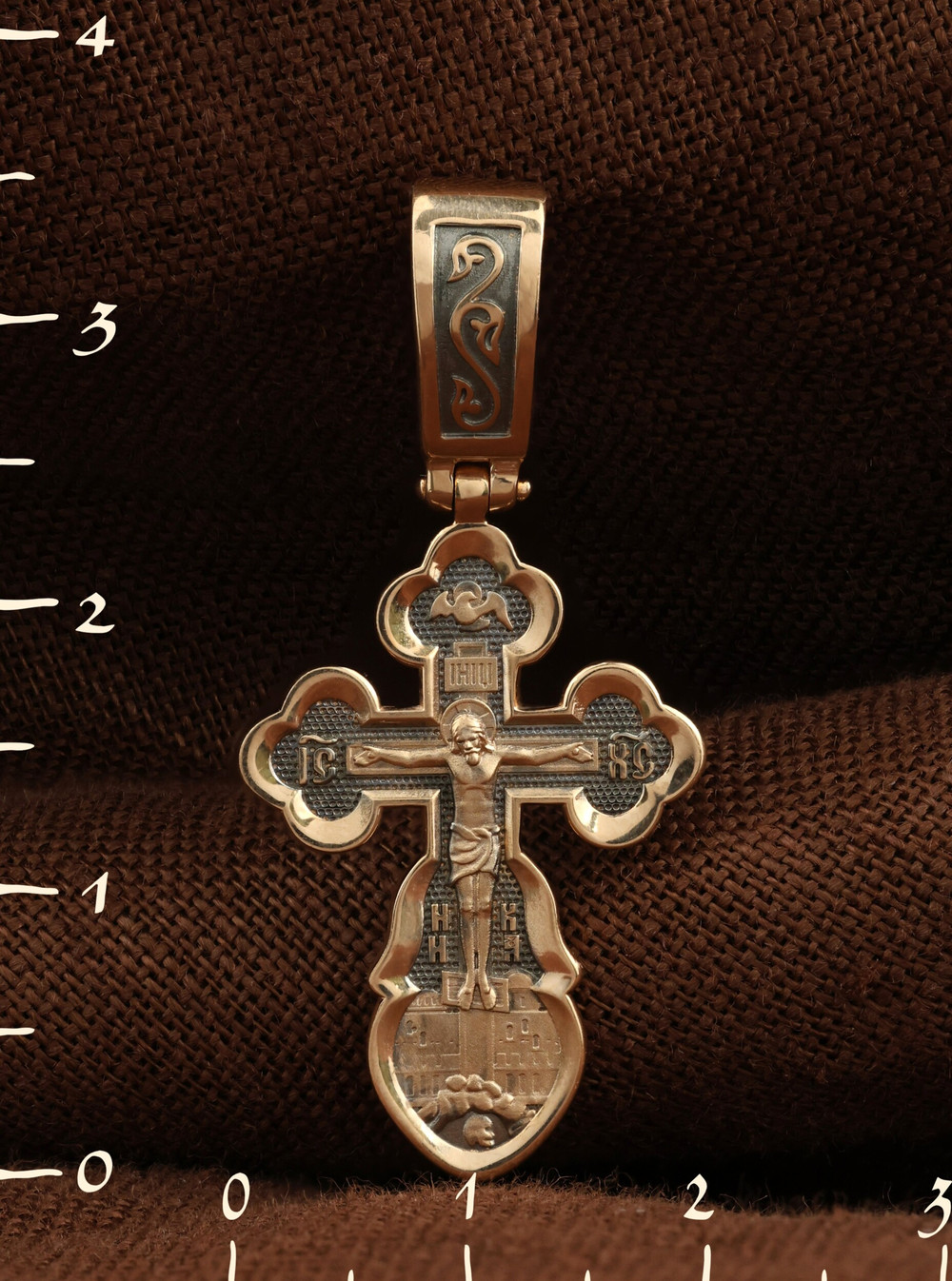 Крест из красного золота 585 пробы