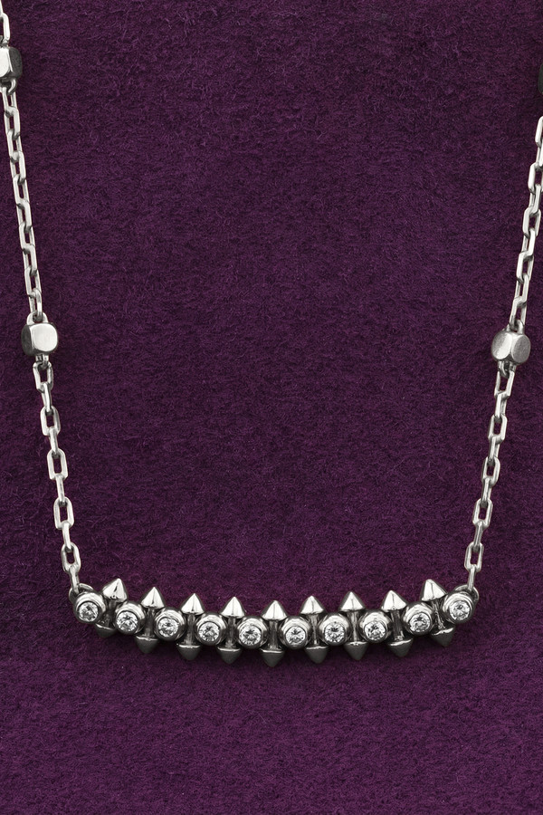 Колье из белого золота 585 пробы c бриллиантами