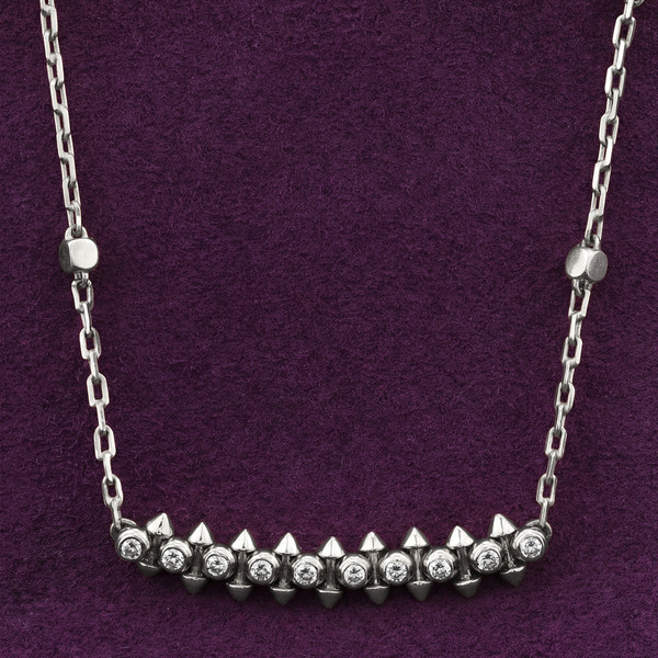 Колье из белого золота 585 пробы c бриллиантами