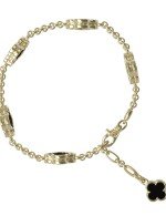 Браслет из лимонного золота c ониксом