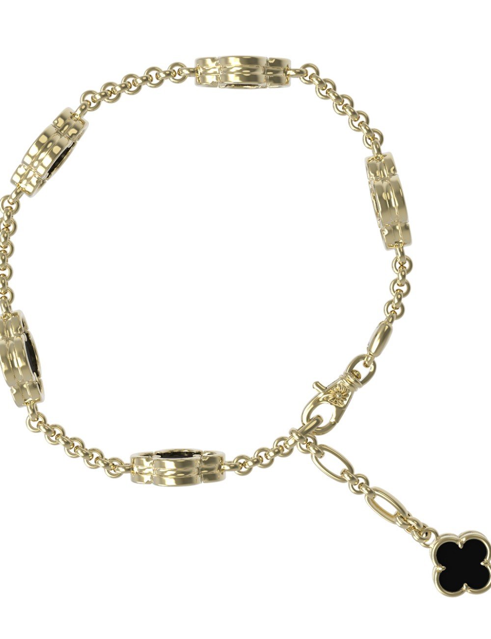 Браслет из лимонного золота c ониксом