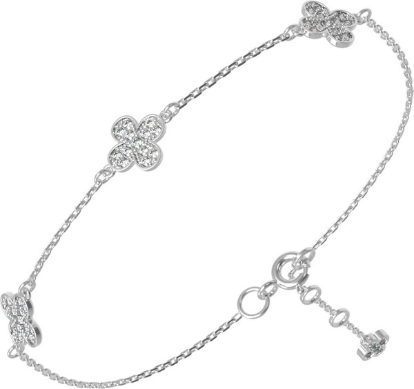 Браслет из белого золота 585 пробы c бриллиантами