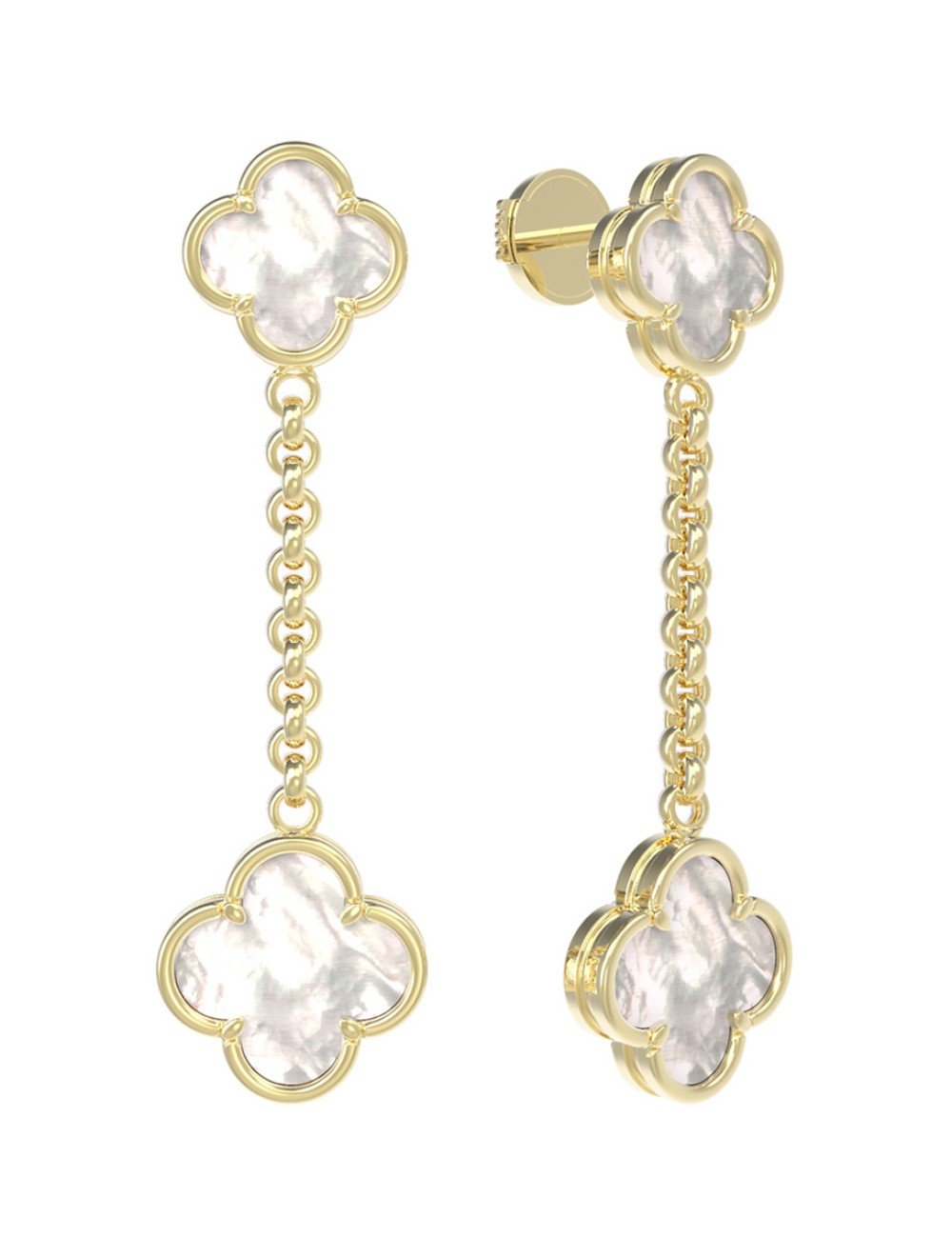 Серьги из лимонного золота c перламутром