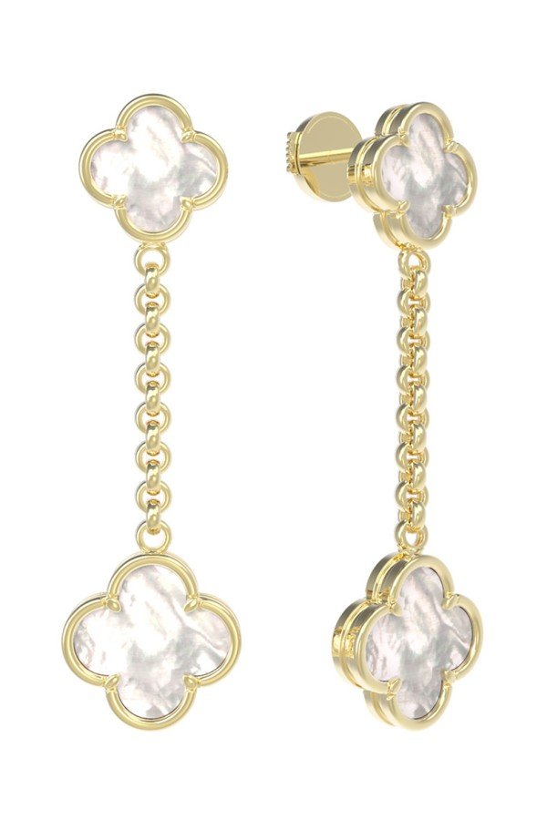 Серьги из лимонного золота c перламутром