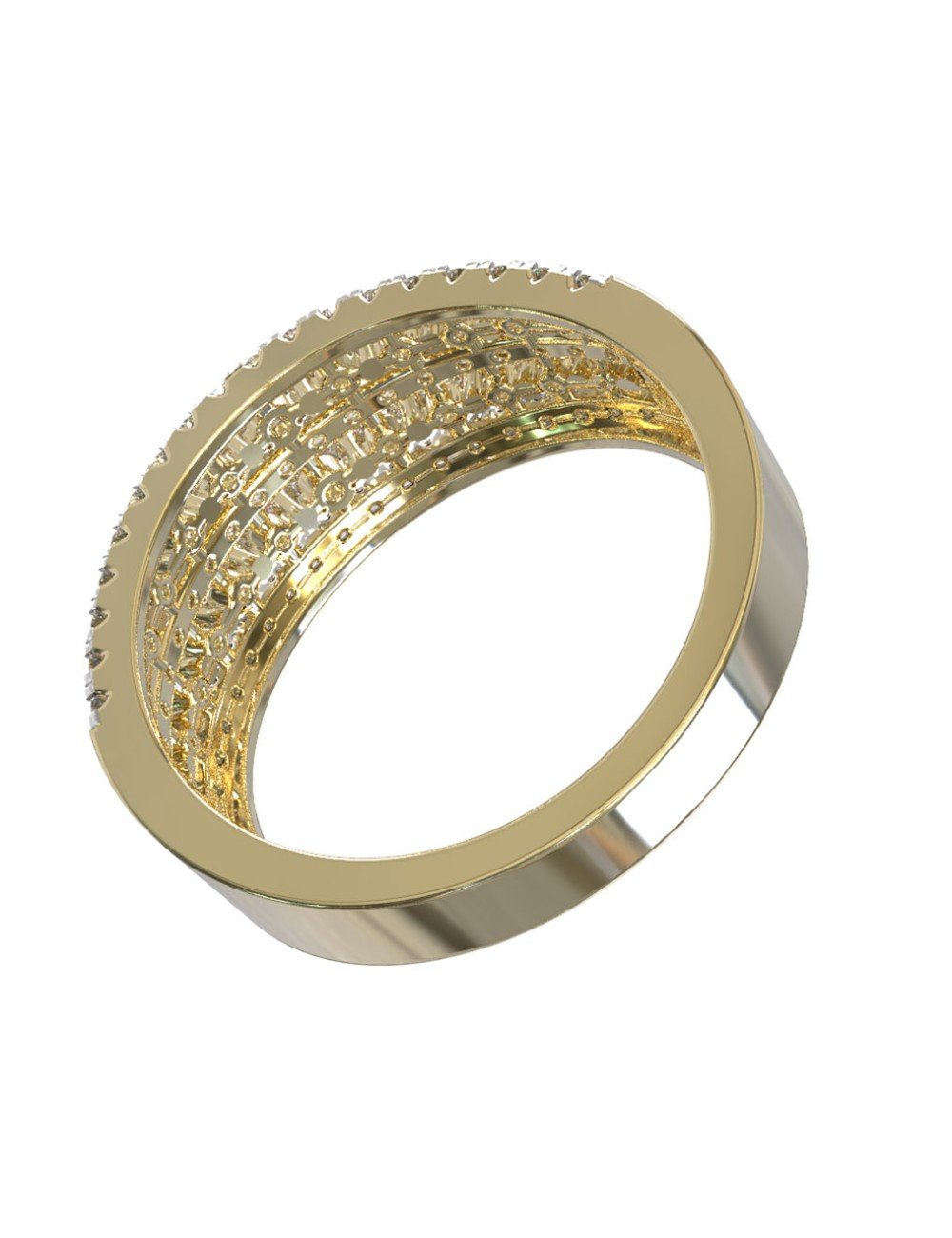 Кольцо из лимонного золота c бриллиантами