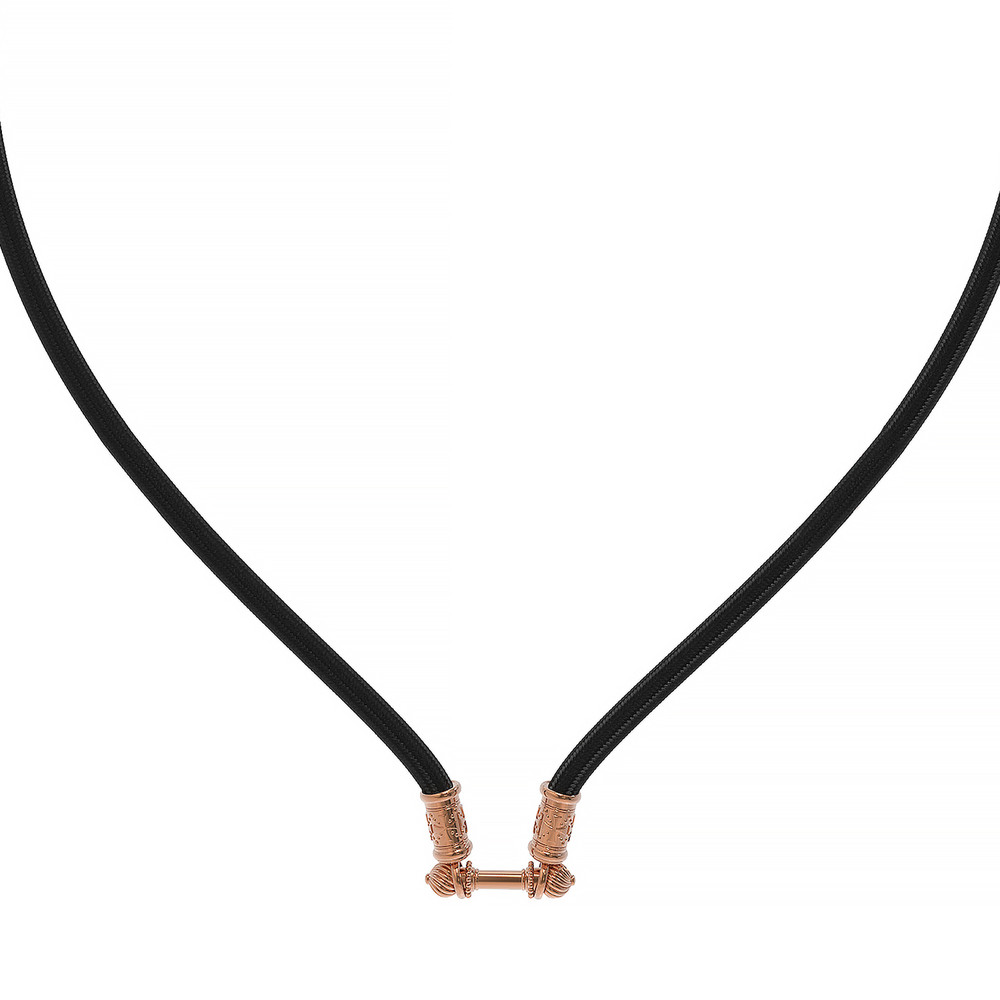 Цепь-шнурок шелк из красного золота 585 пробы c шёлковым шнурком