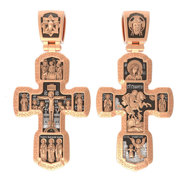 Крест из красного золота 585 пробы